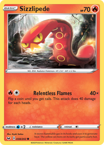 Sizzlipede (038) 38/202 - SWSH01 Sword & Shield Base Set