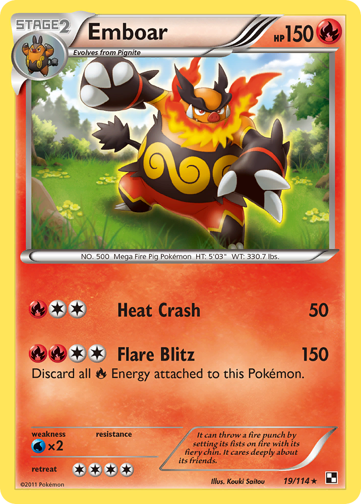 Emboar (19)/114 - Black and White Holofoil