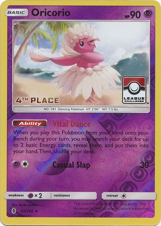 Oricorio - 55/145 (League Challenge) [4th Place] - League & Championship Cards Reverse Holofoil
