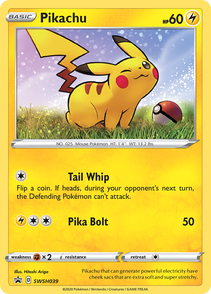 Pikachu - SWSH039 SWSH039/307 - SWSH Sword & Shield Promo Cards Holofoil
