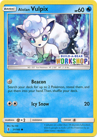 Alolan Vulpix - 21/145 (Build-A-Bear Workshop Exclusive) 21 - Miscellaneous Cards & Products