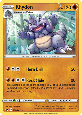 Rhydon 98/202 - SWSH01 Sword & Shield Base Set