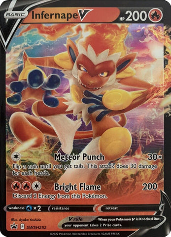 Infernape V - SWSH252 SWS252 - Jumbo Cards Holofoil