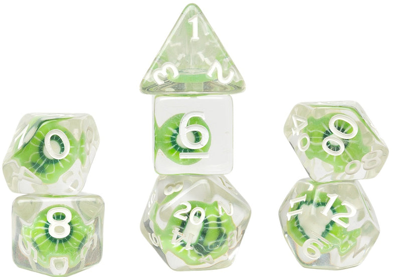 Sirius Dice Fruit Slice Kiwi Polyhedral 7-Die Set