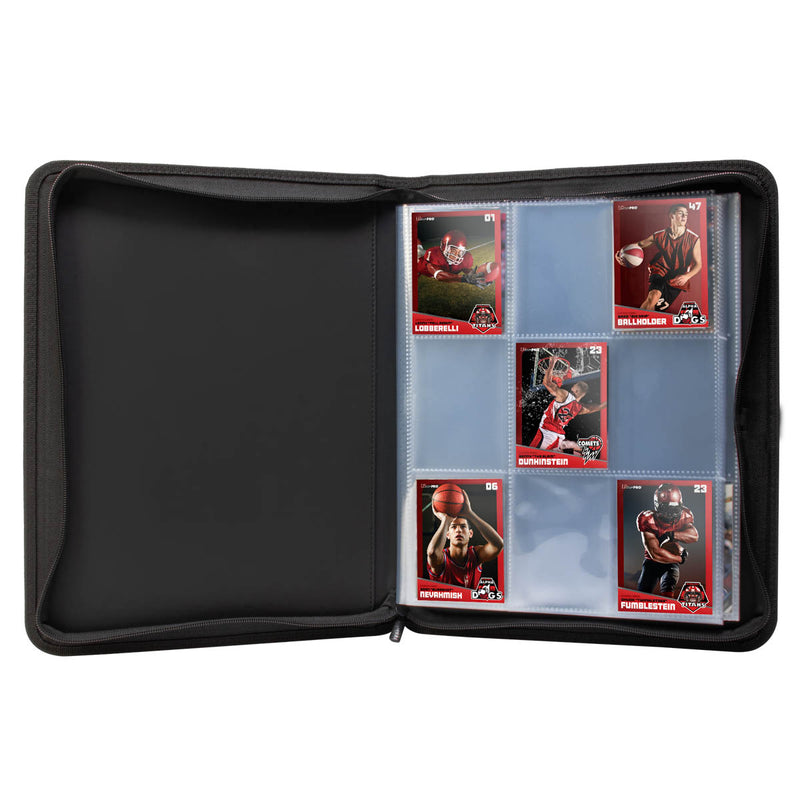 9 Pocket Zippered Pro Binder Black
