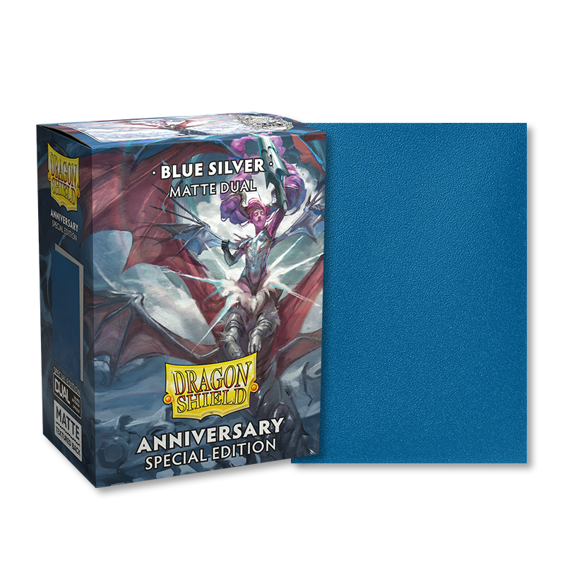 Dragon Shield Blue Silver Matte Dual Sleeve Special Anniversary