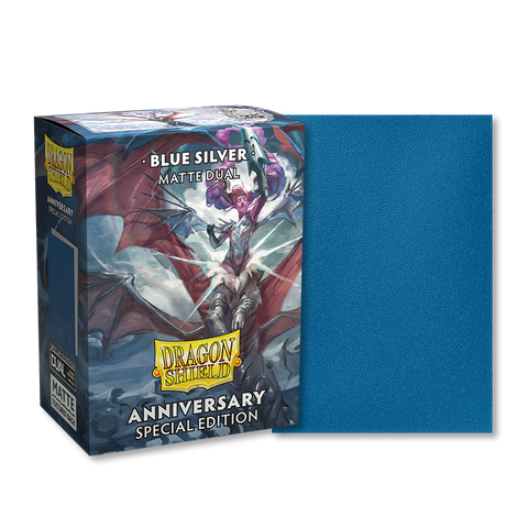 Dragon Shield Blue Silver Matte Dual Sleeve Special Anniversary