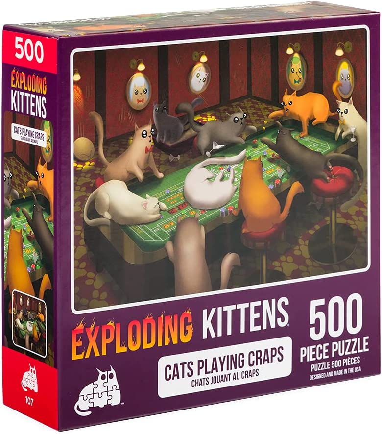 Exploding Kittens Cats Playing Craps 500Pc Puzzle