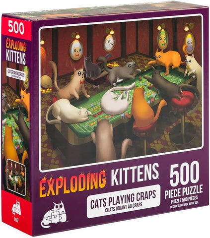 Exploding Kittens Cats Playing Craps 500Pc Puzzle