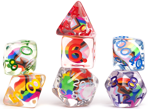 D&D Progress Pride Polyhedral 7-Dice Set