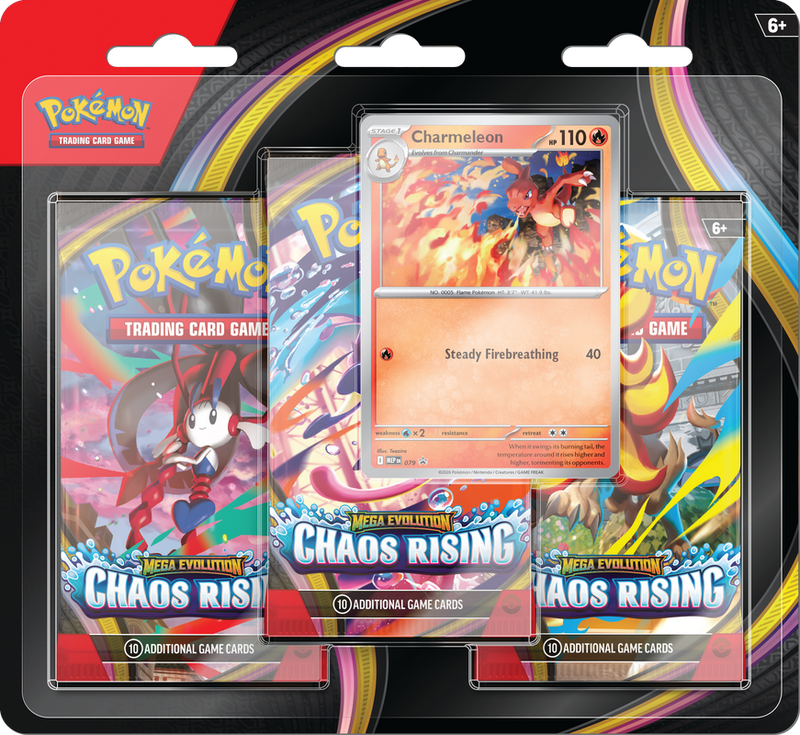Mega Evolution Chaos Rising 3 Pack Blister Charmeleon