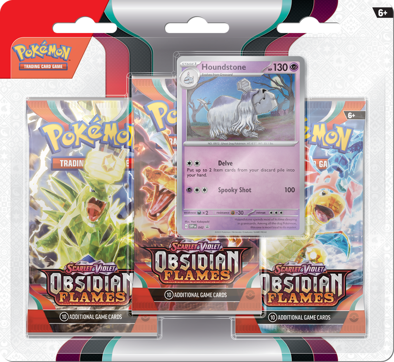 Scarlet & Violet Obsidian Flames 3 Pack Blister Houndstone