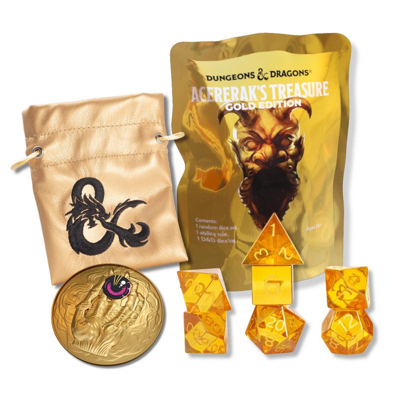 D&D Acererak's Treasure Pack Gold Edition Dice Set