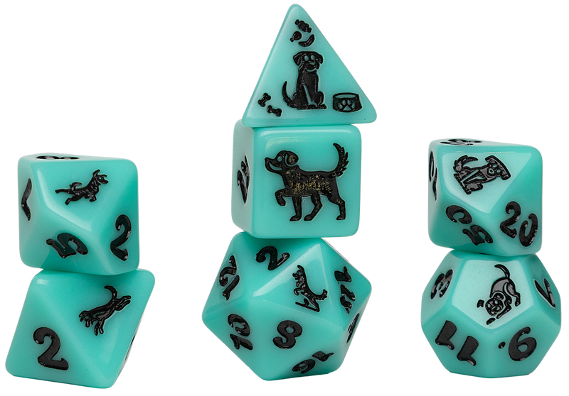 Sirius Dice Animals Seafoam Shepherd Polyhedral 7-Die Set
