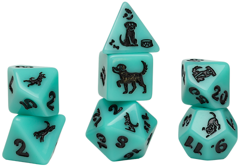 Sirius Dice Animals Seafoam Shepherd Polyhedral 7-Die Set