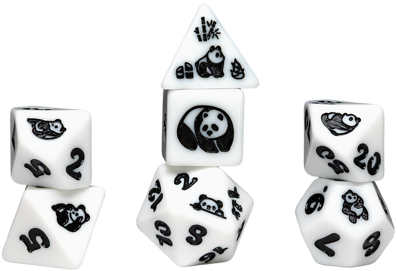 Sirius Dice Animals Moon Panda Polyhedral 7-Die Set