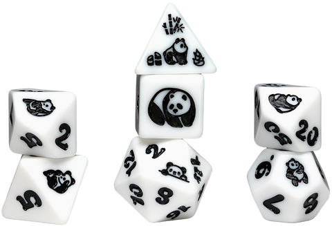 Sirius Dice Animals Moon Panda Polyhedral 7-Die Set
