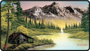 Bob Ross Mountain Retreat Black Stitched Playmat
