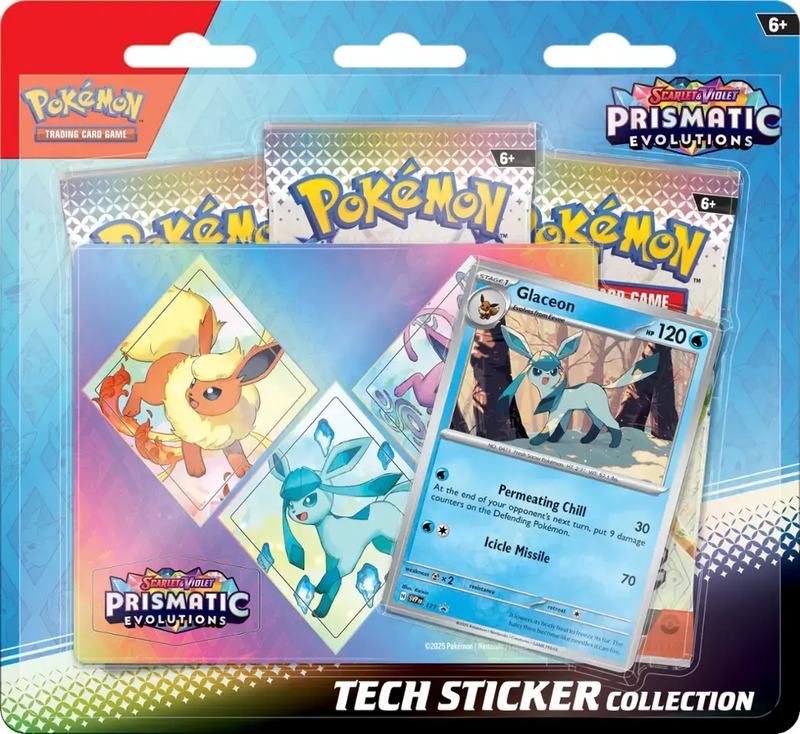 [Pre-Order Coming Soon] Scarlet & Violet Prismatic Evolutions Tech Sticker Collection Glaceon, Flareon, Esepon