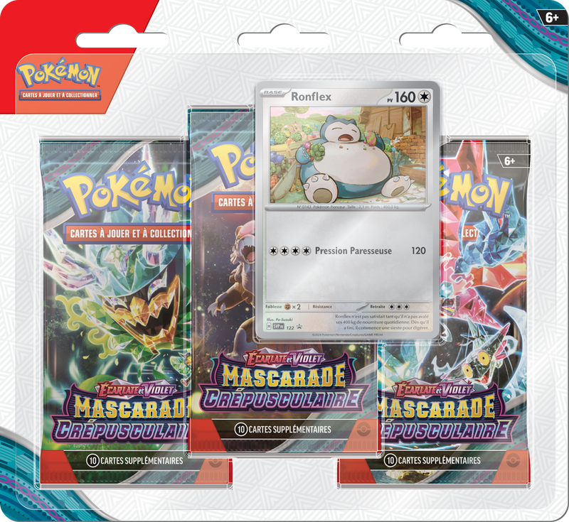 [Pre-Order] Scarlet & Violet Twilight Masquerade 3 Pack Blister Snorlax