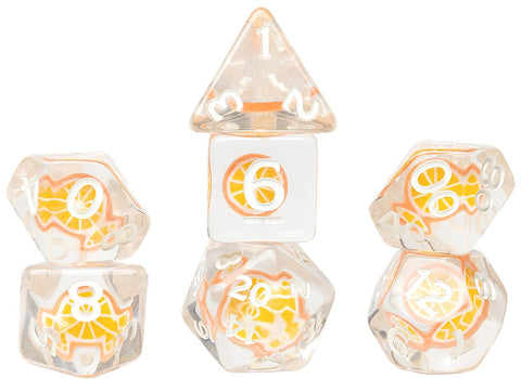 Sirius Dice Fruit Slice Orange Polyhedral 7-Die Set