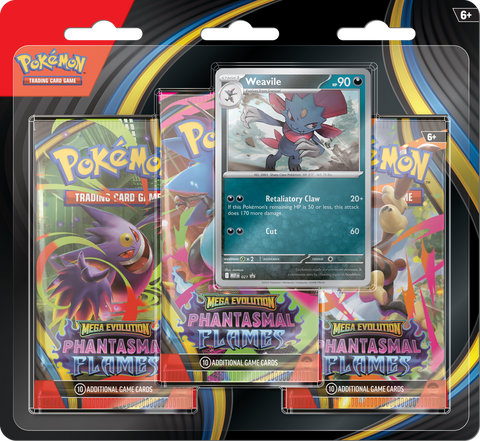 Mega Evolution Phantasmal Flames 3 Pack Blister Weavile