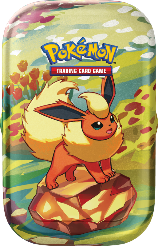 [Pre-Order Coming Soon] Scarlet & Violet Prismatic Evolutions Mini Tin Flareon