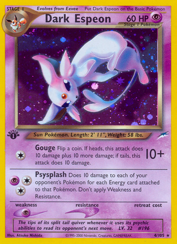 Dark Espeon/105 - Neo Destiny 1st Edition Holofoil