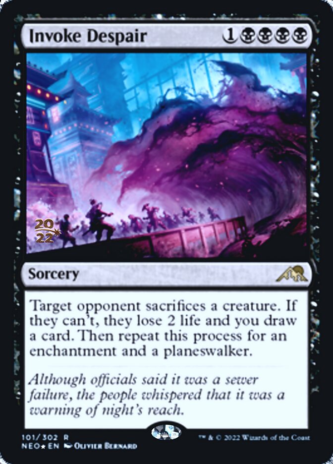 Invoke Despair (PRE-101) - Kamigawa: Neon Dynasty Promos Foil