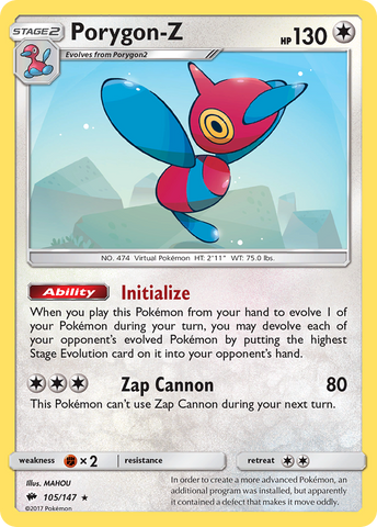 Porygon-Z 105/147 - SM  Burning Shadows Holofoil