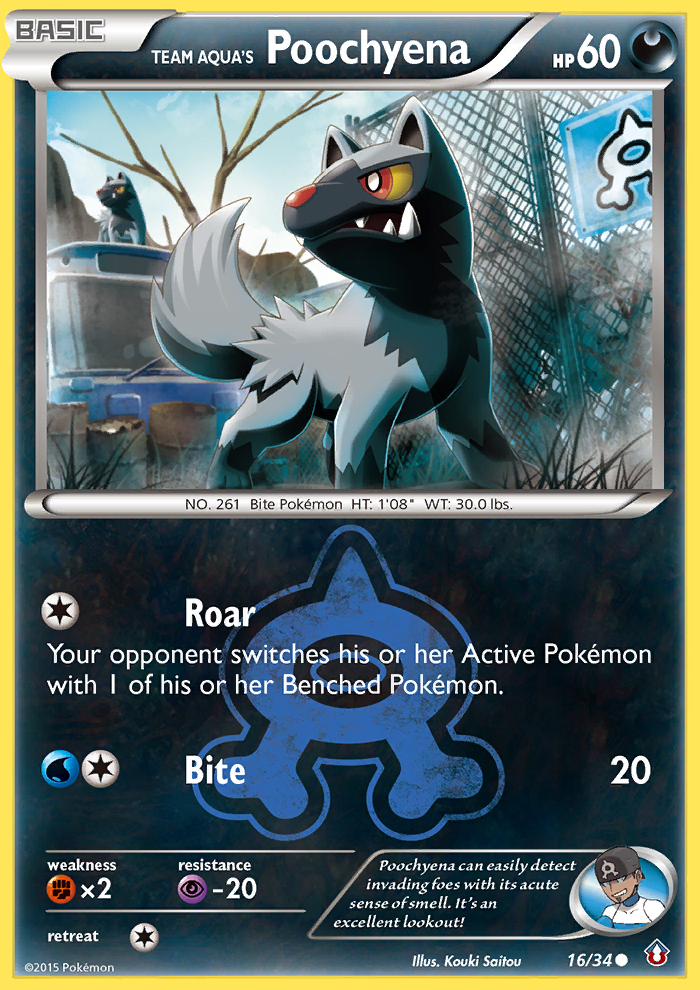 Team Aqua's Poochyena 16/34 - Double Crisis