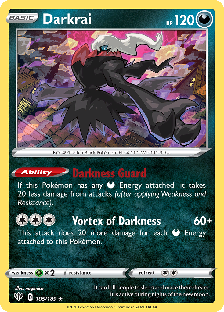 Darkrai - 105/189 (Cosmos Holo) 105 - Miscellaneous Cards & Products Holofoil