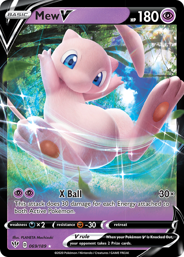 Mew V 69/189 - SWSH03 Darkness Ablaze Holofoil