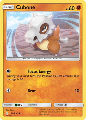 Cubone 90/214 - SM  Unbroken Bonds