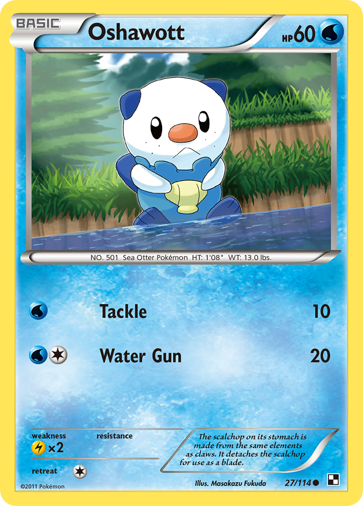 Oshawott (27) 27/114 - Black and White