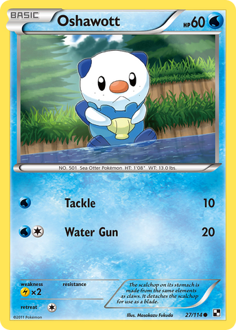 Oshawott (27) 27/114 - Black and White