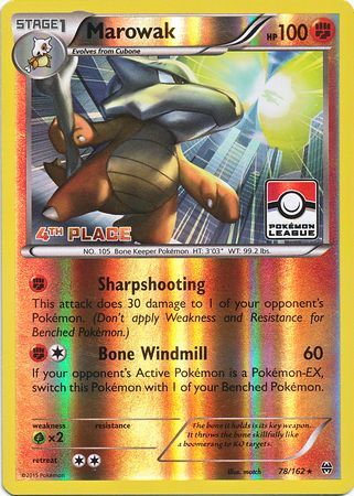 Marowak - 78/162 (Pokemon League) [4th Place] - League & Championship Cards Reverse Holofoil