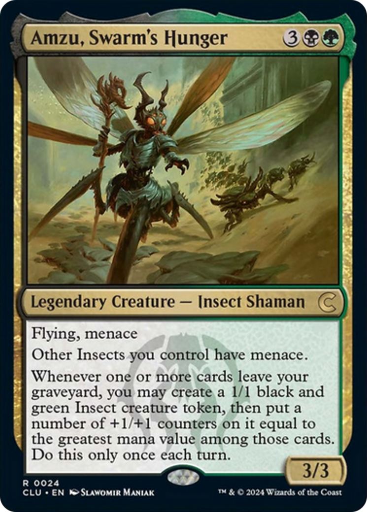 Amzu, Swarm's Hunger (CLU-024) - Ravnica: Clue Edition