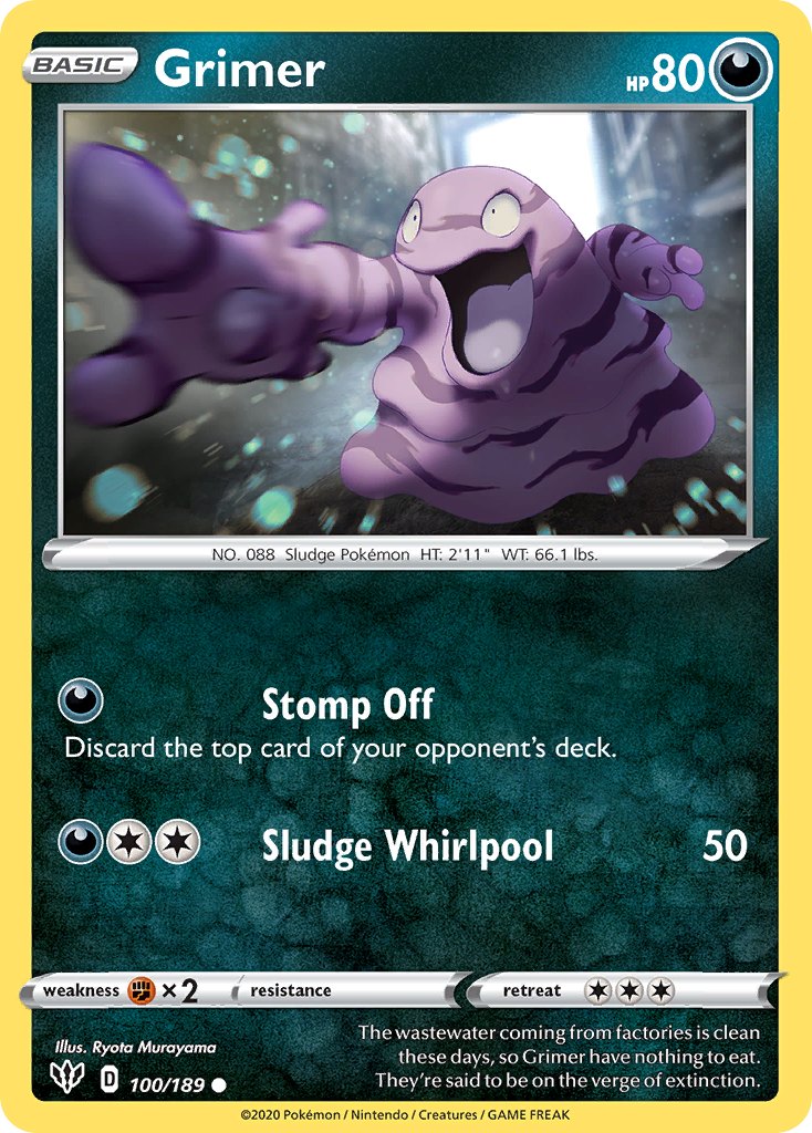 Grimer 100/189 - SWSH03 Darkness Ablaze