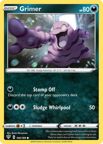 Grimer 100/189 - SWSH03 Darkness Ablaze