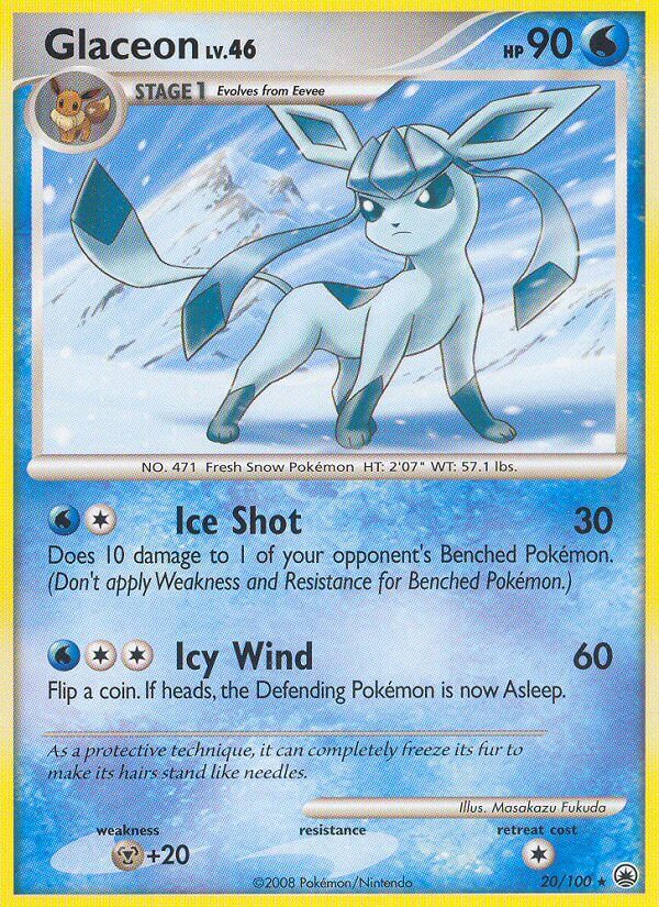 Glaceon - 20/100 (DP Majestic Dawn) - Deck Exclusives Holofoil