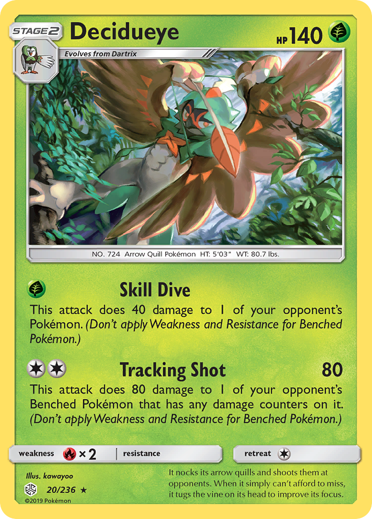 Decidueye 20/236 - SM  Cosmic Eclipse Holofoil