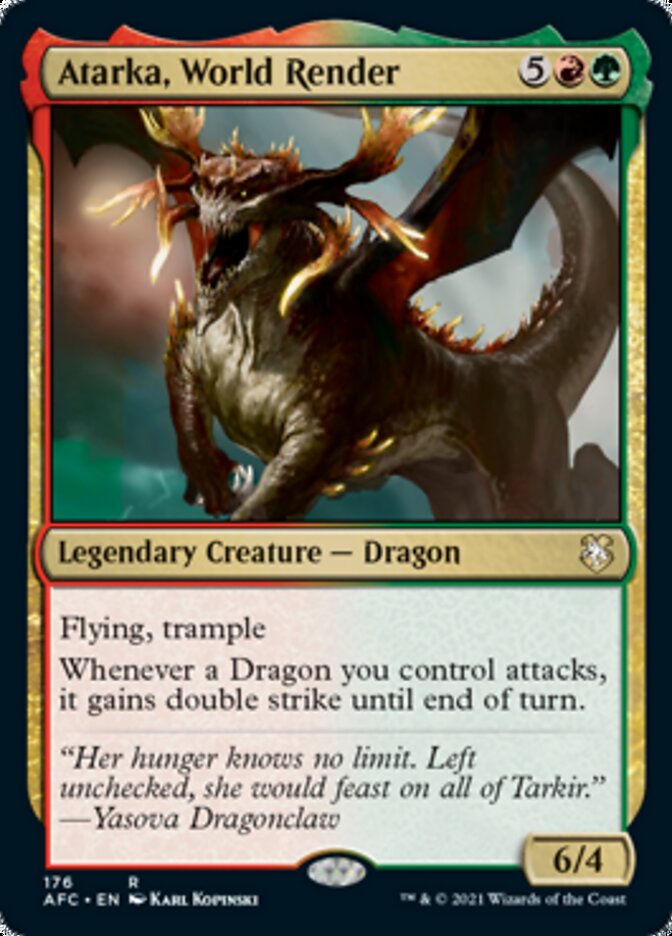 Atarka, World Render (AFC-176) - Forgotten Realms Commander