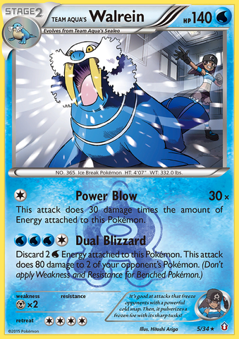 Team Aqua's Walrein 5/34 - Double Crisis Holofoil