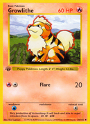 Growlithe - 28/102 - 1st Edition Base Set Shadowless - Uncommon