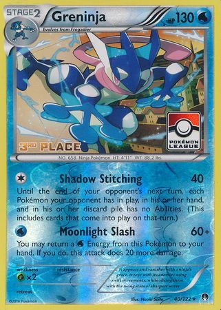 Greninja - 40/122 (Pokemon League) [3rd Place] - League & Championship Cards Reverse Holofoil