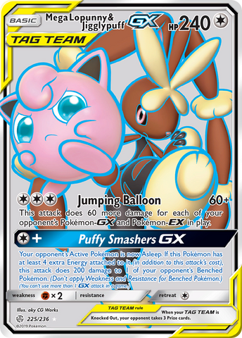 Mega Lopunny & Jigglypuff GX (Full Art)/236 - SM  Cosmic Eclipse Holofoil