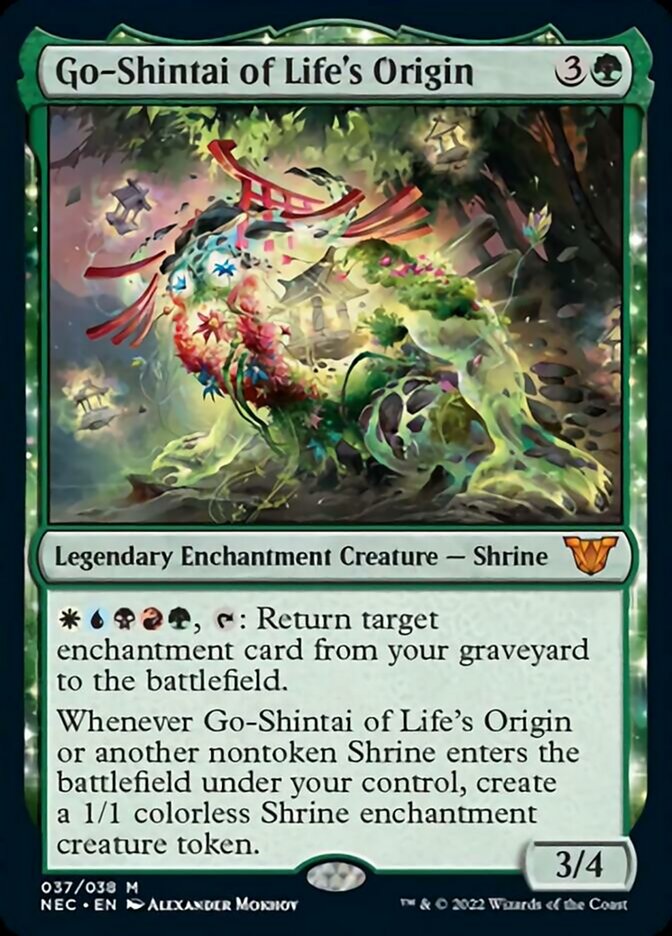 Go-Shintai of Life's Origin (NEC-037) - Neon Dynasty Commander: (enchantment)