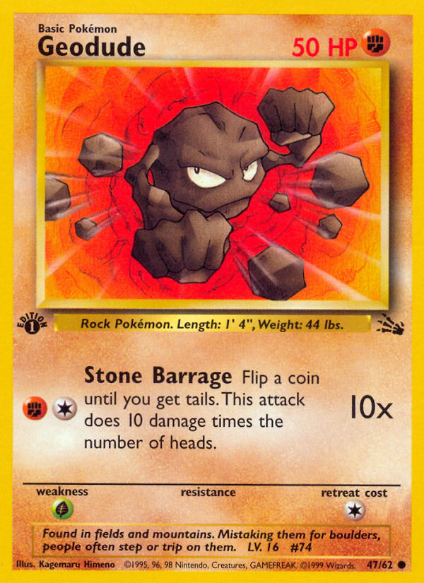 Geodude 47/62 - Fossil 1st Edition