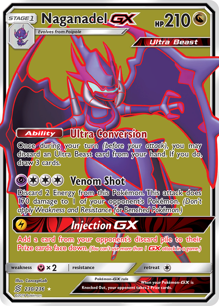 Naganadel GX (Full Art)/236 - SM  Unified Minds Holofoil